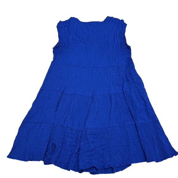 Knox Rose Women's Blue Sleeveless Textured Tiered Dress, Size L - Picture 2 of 8